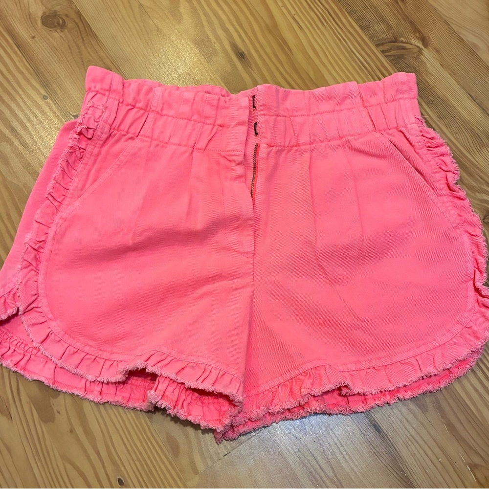 SEA NEW YORK NWT Pink Ruffle Denim Shorts Sz 8